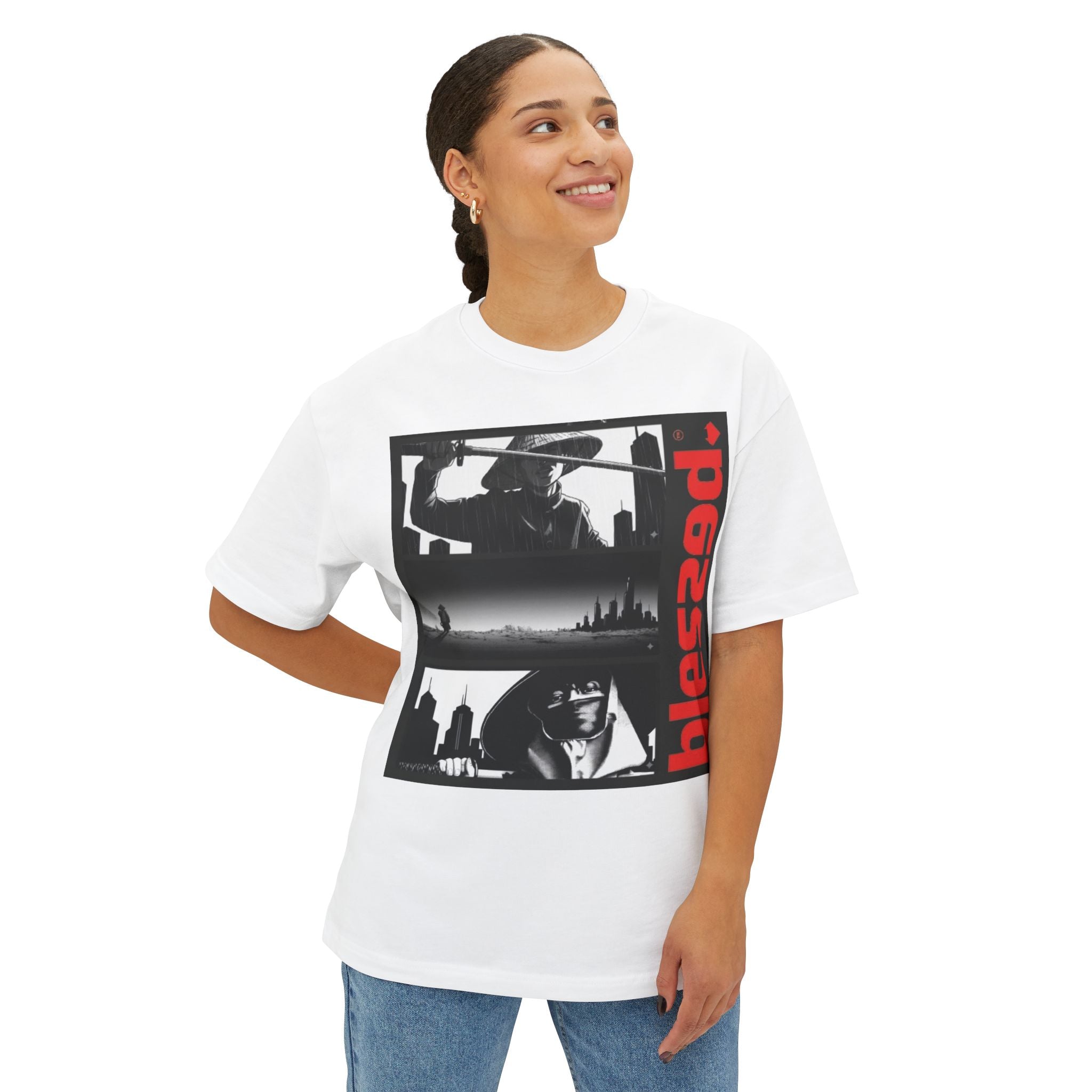 Blessed Oversized Boxy Tee, Unisex Graphic T-Shirt, Casual Streetwear, Gift for Him/Her, Vintage Style Tee, Trendy Summer Top